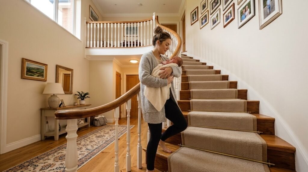 how to safely go upstairs after delivery, what are risks of stairs after childbirth