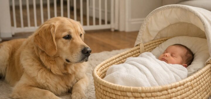 pet preparation before baby arrives home, introducing pets to newborn safely