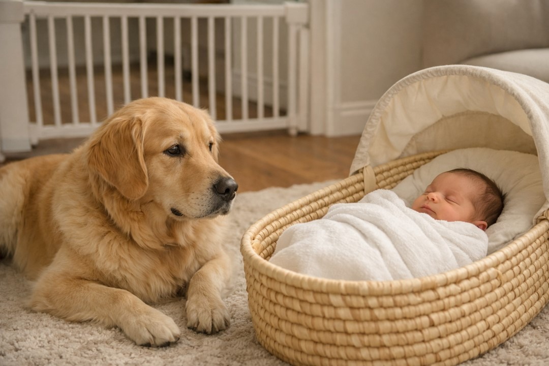 pet preparation before baby arrives home, introducing pets to newborn safely