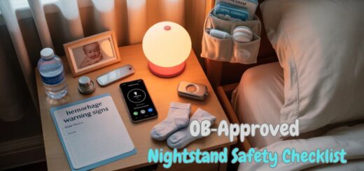 postpartum nightstand must‑haves for c‑section recovery, postpartum nightstand safety