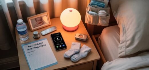 postpartum nightstand must‑haves for c‑section recovery, postpartum nightstand safety