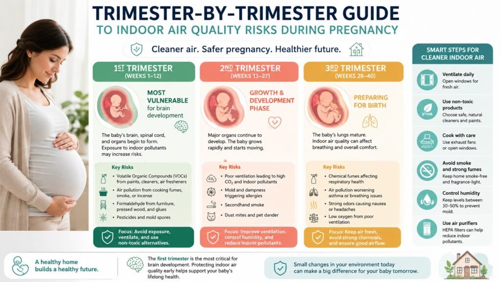 rimester-by-trimester guide to indoor air quality risks during pregnancy—first trimester is most vulnerable for brain development