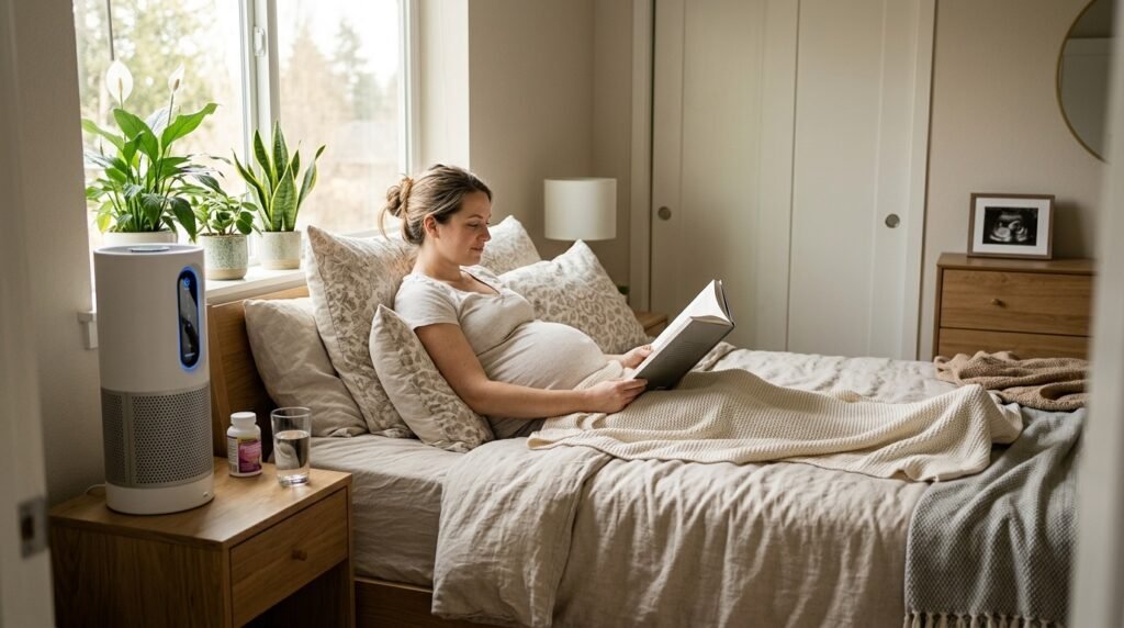 where to put an air purifier in bedroom during pregnancy?